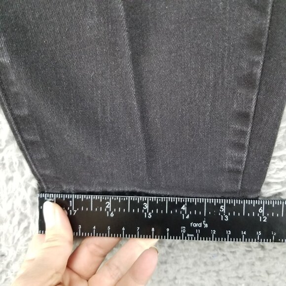 Talbots Jeans Womens 14 Petite Black High Rise Cropped Stretch Denim Capri - Picture 7 of 12